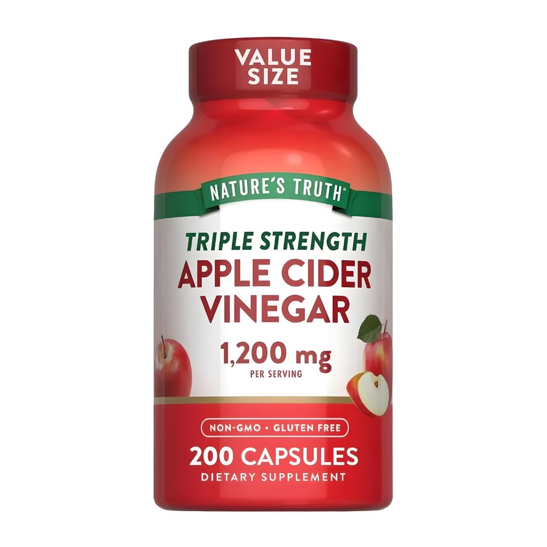 VINAGRE DE MANZANA EN CÁPSULAS NATURE'S TRUTH 1200 MG - 200 CÁPSULAS + SHAKER - 2
