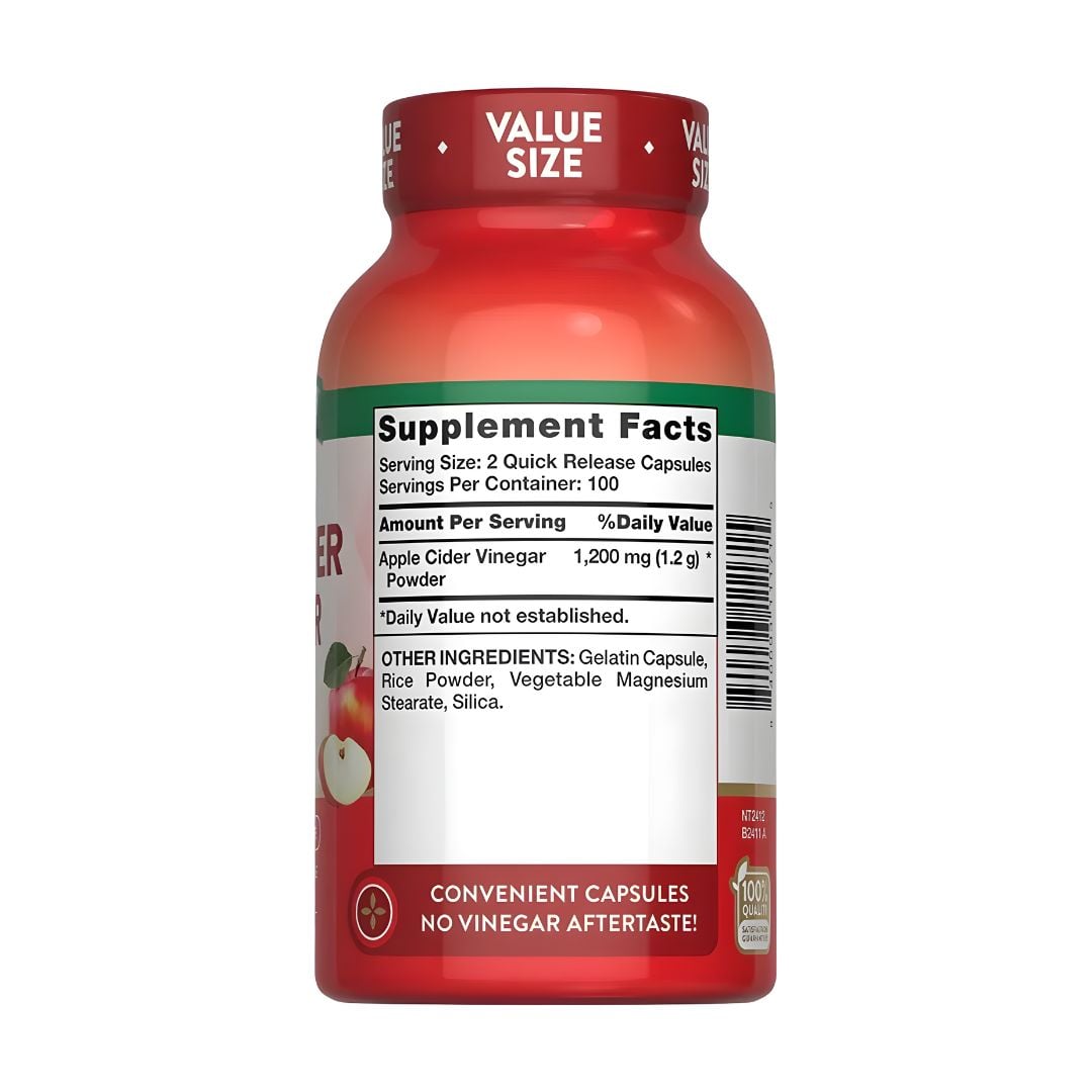 VINAGRE DE MANZANA EN CÁPSULAS NATURE'S TRUTH 1200 MG - 200 CÁPSULAS + SHAKER - 3