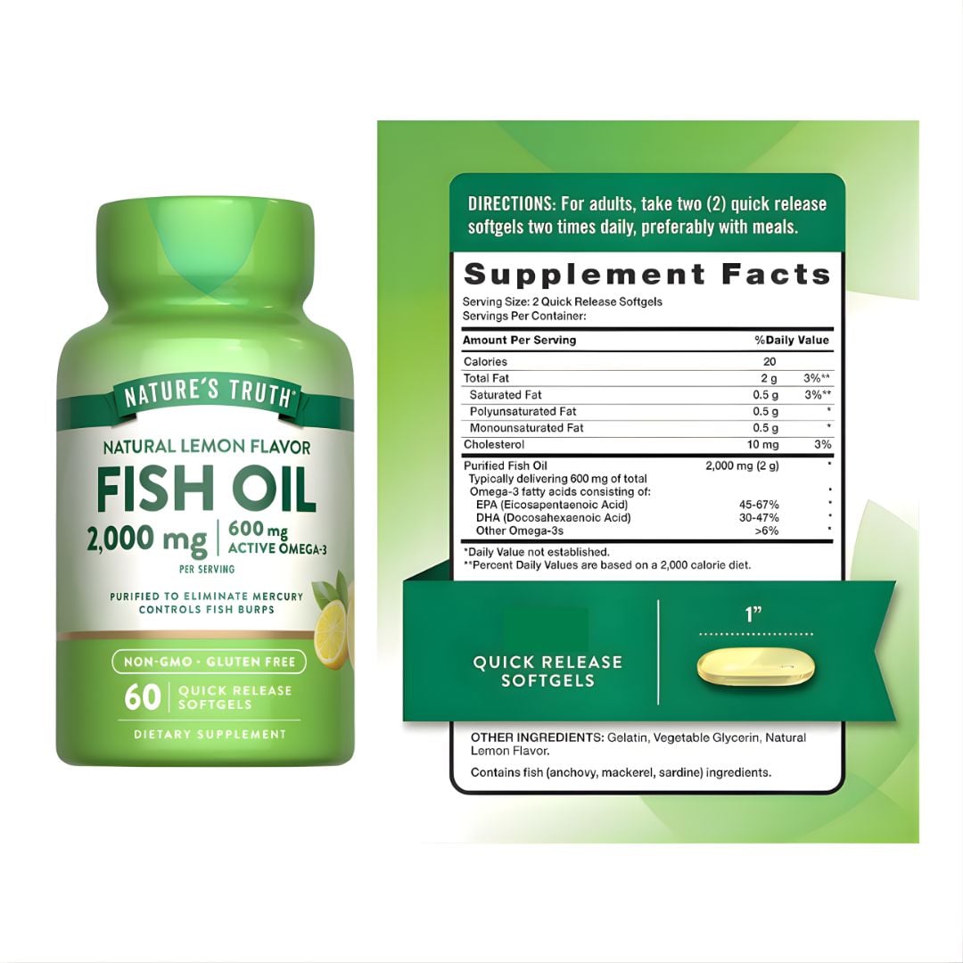 FISH OIL - 2000 MG OMEGA 3 NATURE'S TRUTH - 60 CÁPSULAS - 2