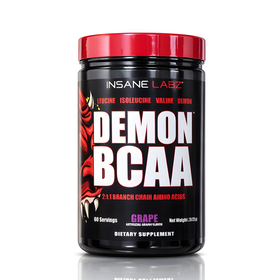 DEMON BCAA / ANMINOÁCIDOS INSANE LABZ 60 SERVICIOS - GRAPE + SHAKER - 2