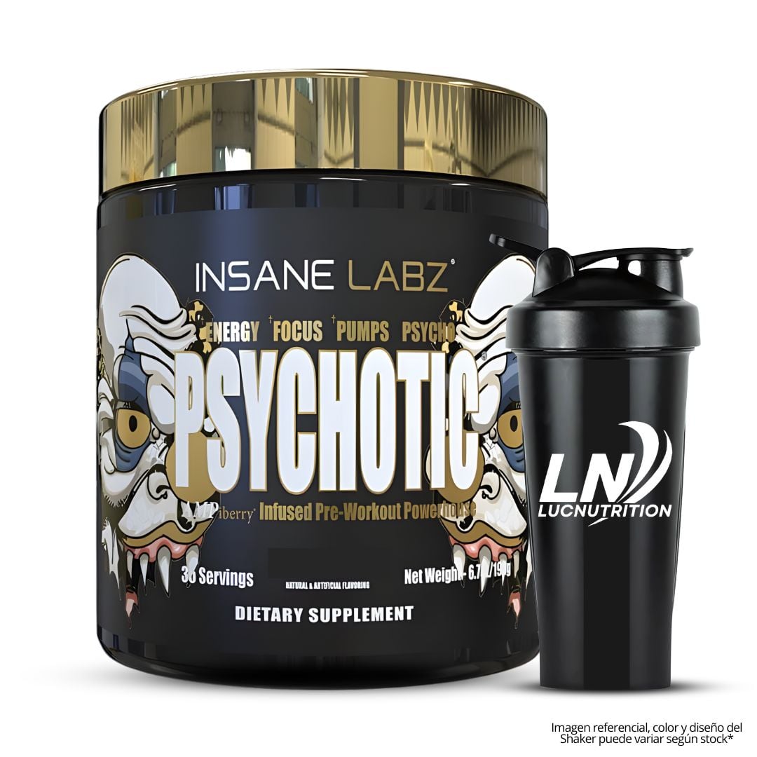 PSYCHOTIC GOLD 35 SERVICIOS / PRE-ENTRENO INSANE LABZ - WATERMELON + SHAKER - 1