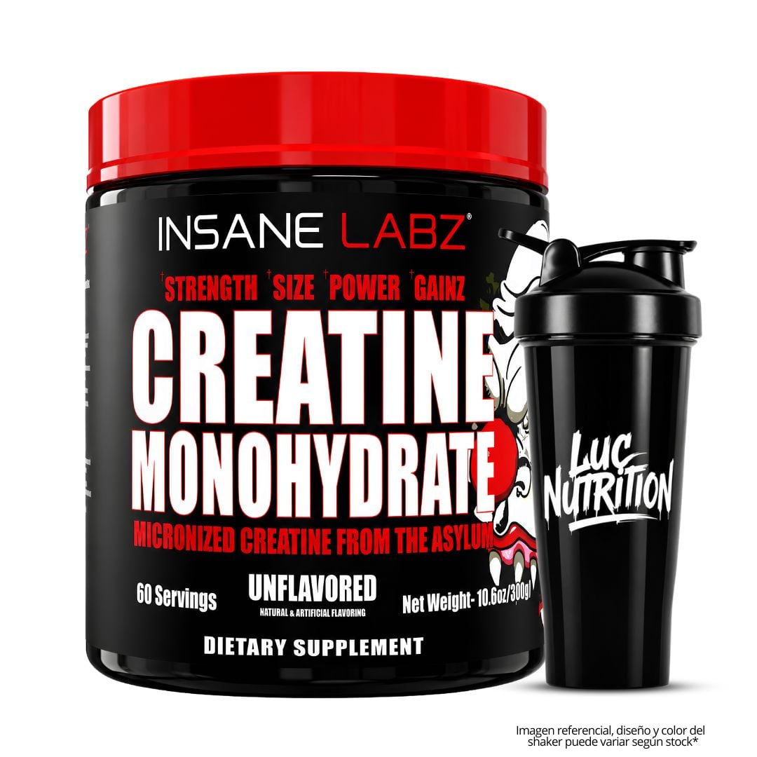 CREATINA INSANE LABZ 300 G - CREATINA MONOHIDRATADA Y MICRONIZADA + SHAKER - 1