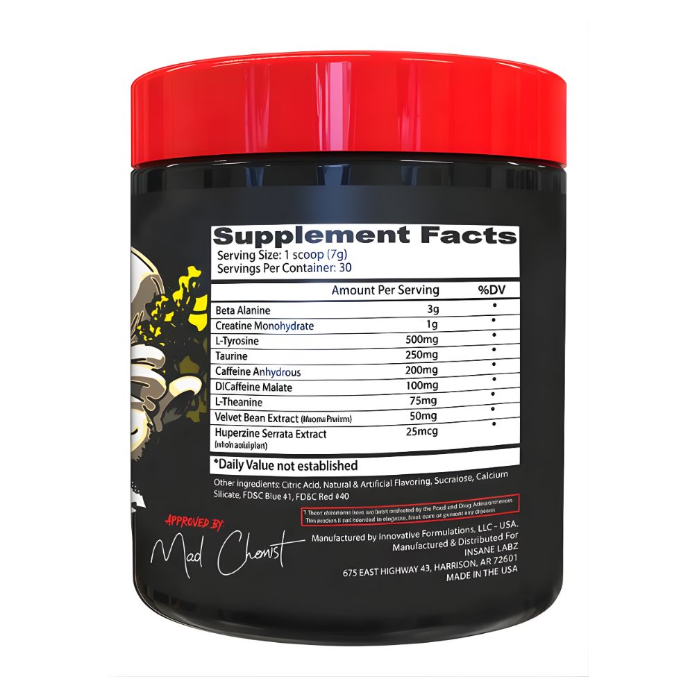 CREATINA INSANE LABZ 300 G + PSYCHOTIC ROJO 30 SERV GRAPE + DEMON BCAA / ANMINOÁCIDOS 60 SERV - GRAPE - 3