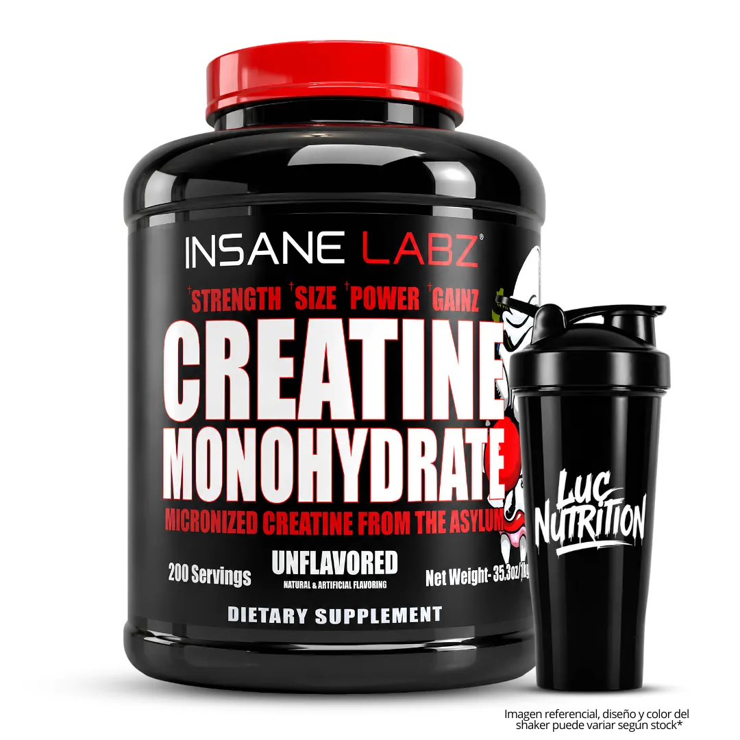 CREATINA INSANE LABZ 1 KG - CREATINA MONOHIDRATADA Y MICRONIZADA + SHAKER - 1