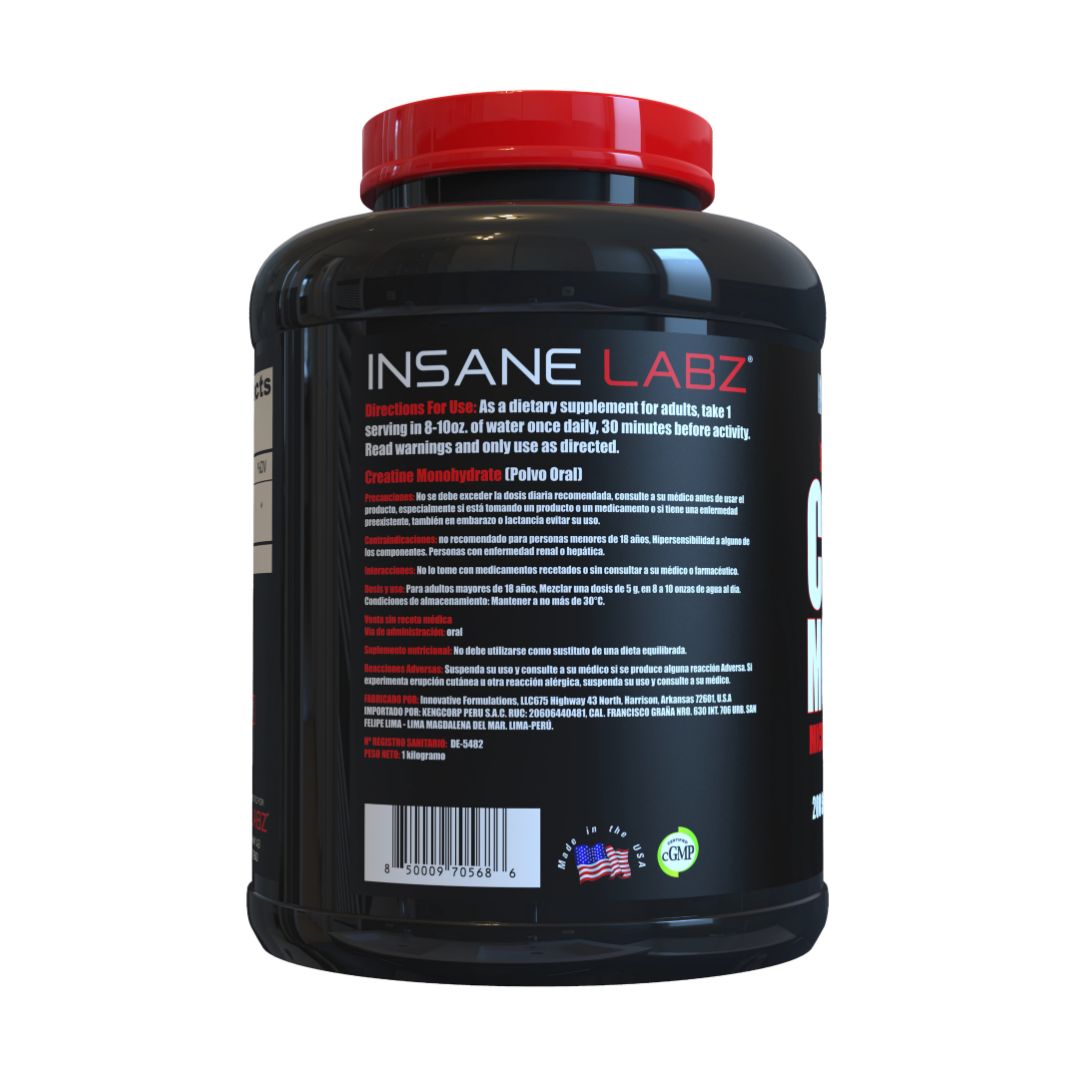 CREATINA INSANE LABZ 1 KG - CREATINA MONOHIDRATADA Y MICRONIZADA + SHAKER - 2