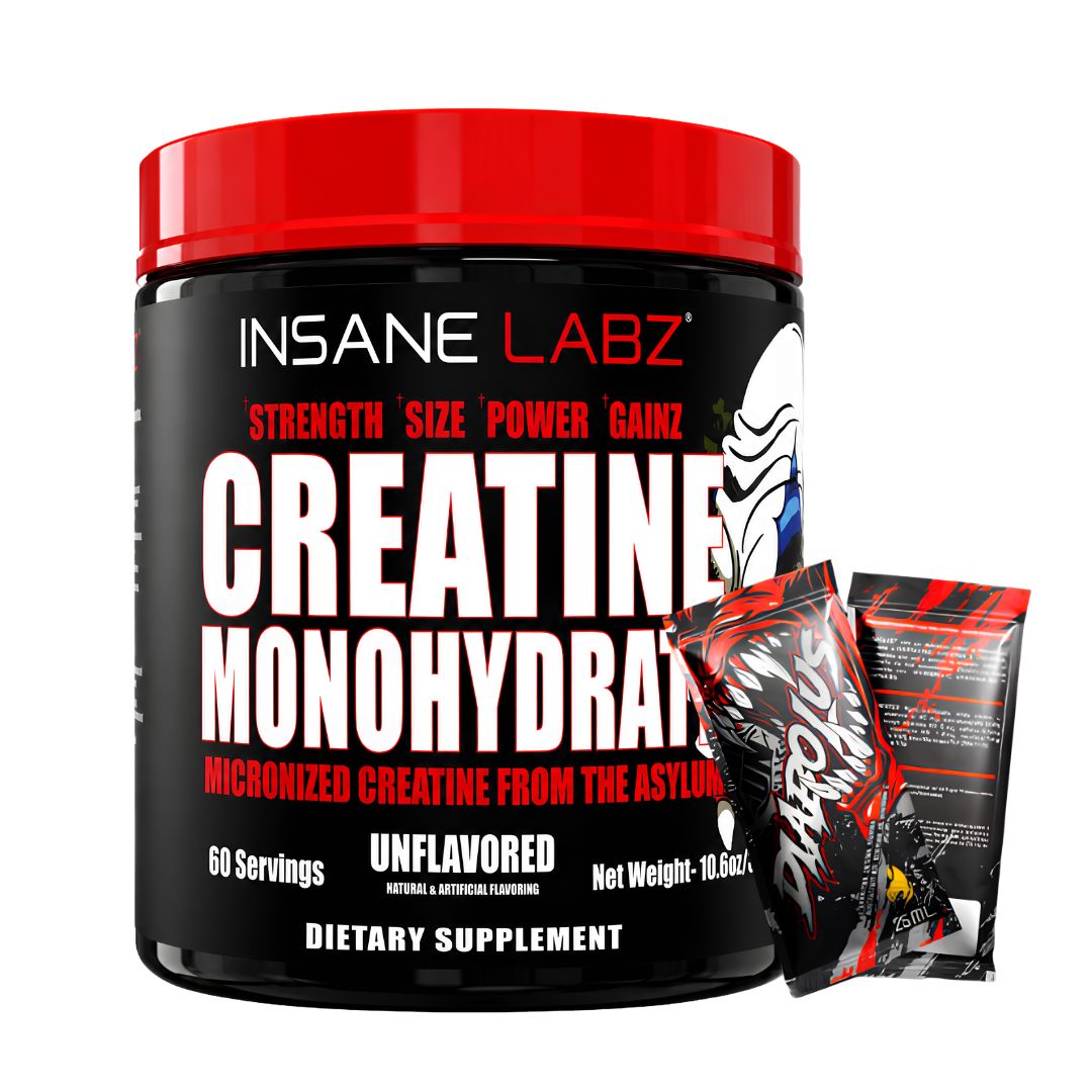 CREATINA INSANE LABZ 300 G CREATINA MONOHIDRATADA Y MICRONIZADA - 60 SERVICIOS + 2 SACHET DIABOLUS - 1