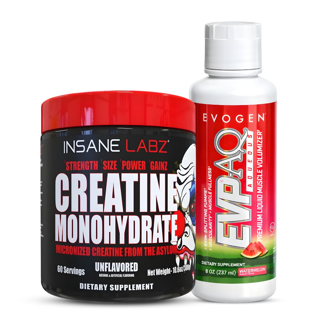 CREATINA INSANE LABZ 300 G CREATINA MONOHIDRATADA + EVP-AQ EVOGEN GLICEROL LIQUIDO 473ML WATERMELON - 1