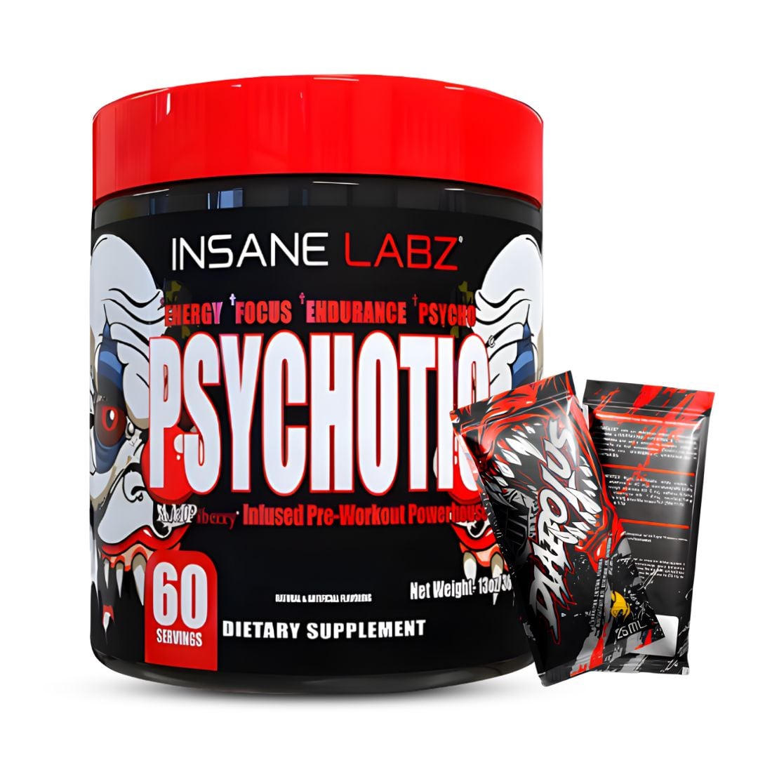 PRE-ENTRENO PSYCHOTIC ROJO 60 SERVICIOS - WATERMELON + 2 SACHET DIABOLUS - 1