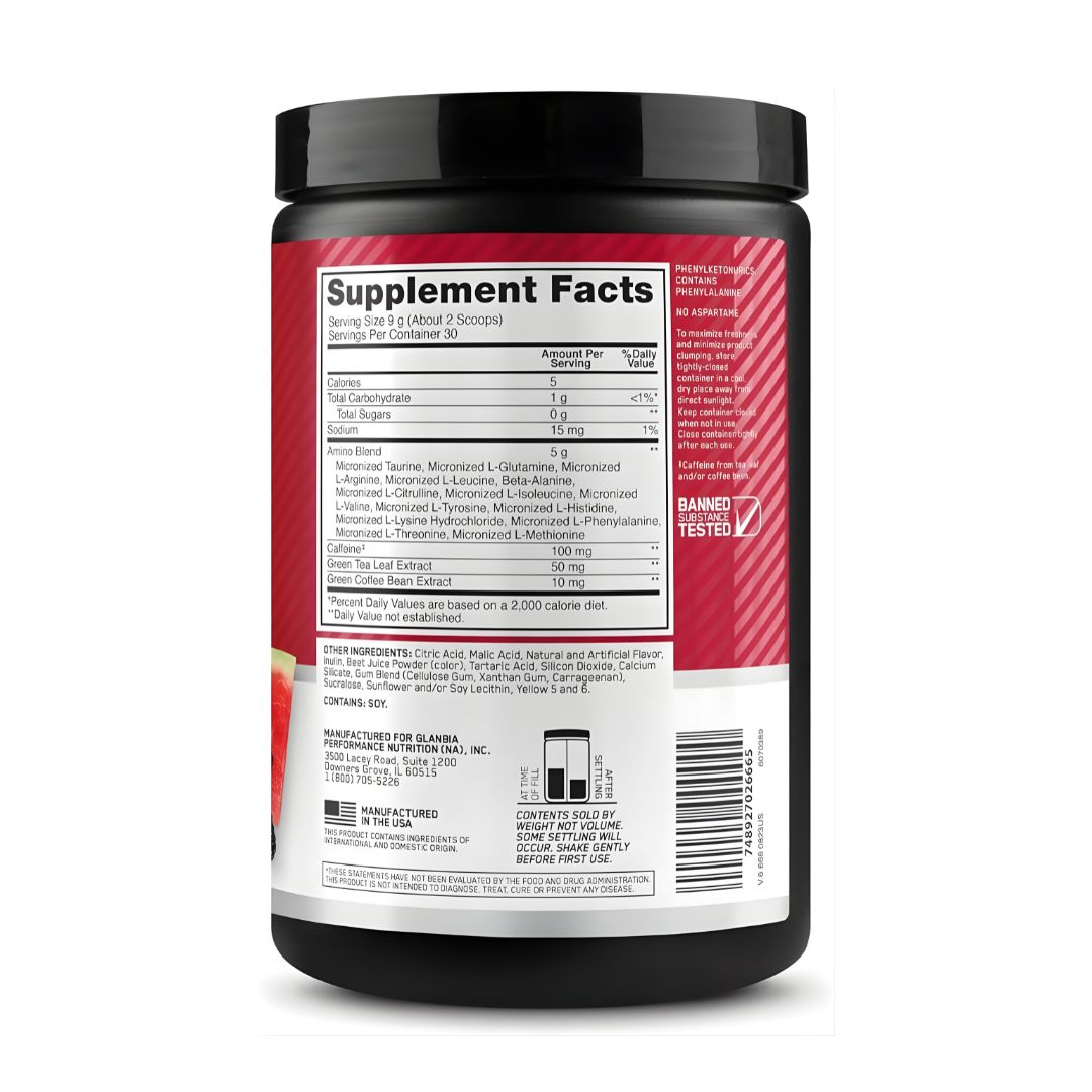 AMINO ENERGY 30 SERVICIOS / 270 G - OPTIMUM NUTRITION - FRUIT FUSION - 2
