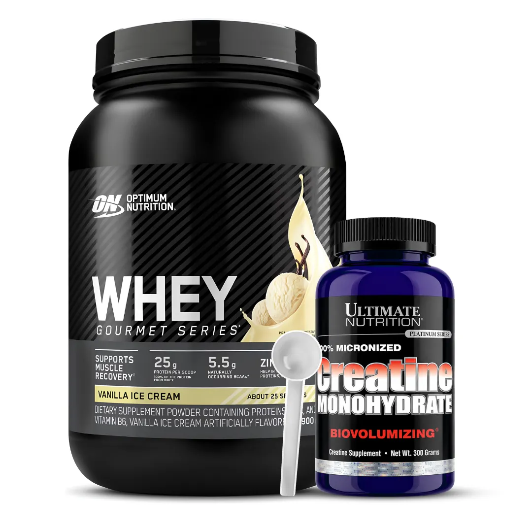 PROTEINA WHEY GOURMET SERIES 900 G - VAINILLA ICE CREAM + CREATINA ULTIMATE NUTRITION 300 G + SCOOP - 1