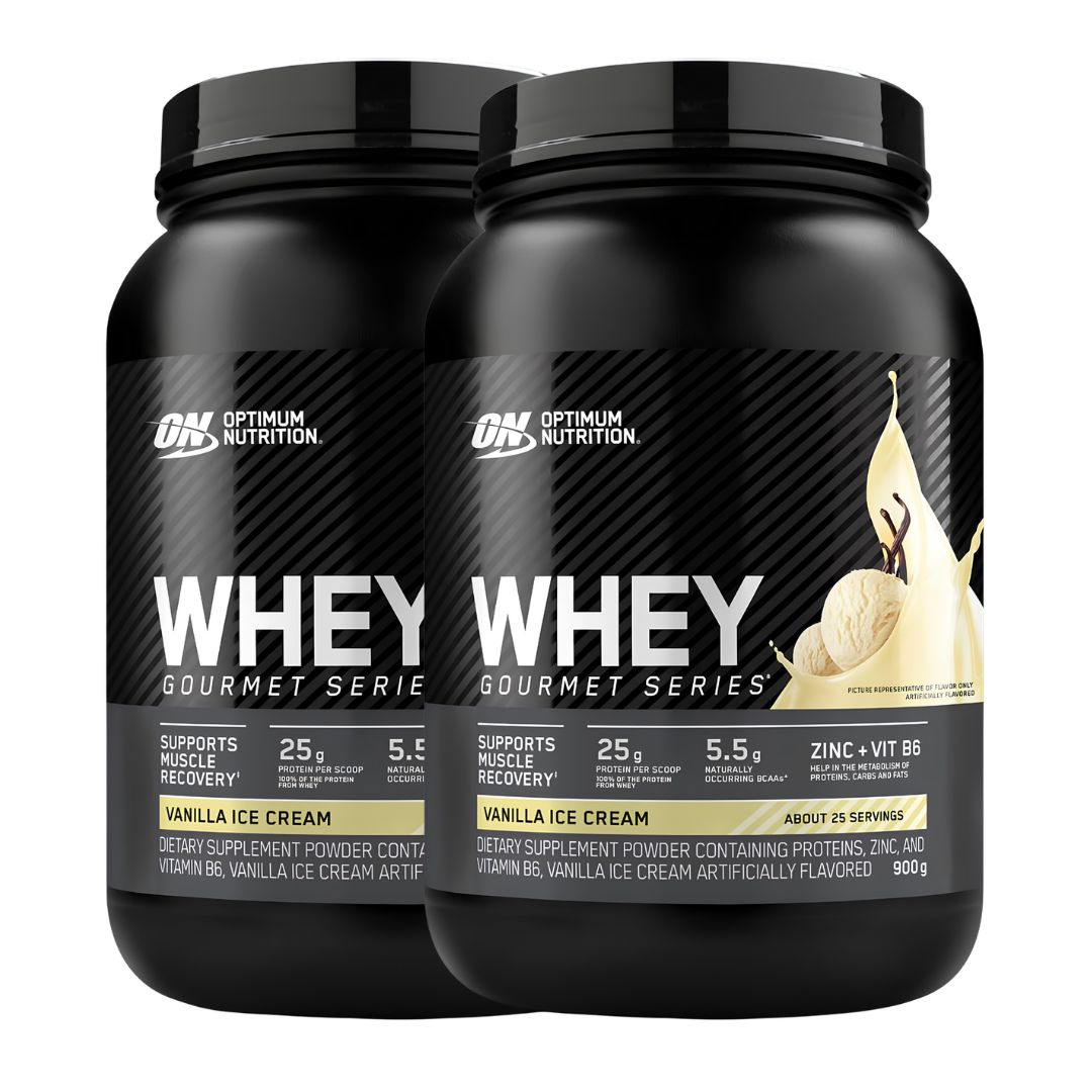 PACK X 02 - PROTEINA WHEY GOURMET SERIES 900 G OPTIMUM NUTRITION - VAINILLA ICE CREAM - 1