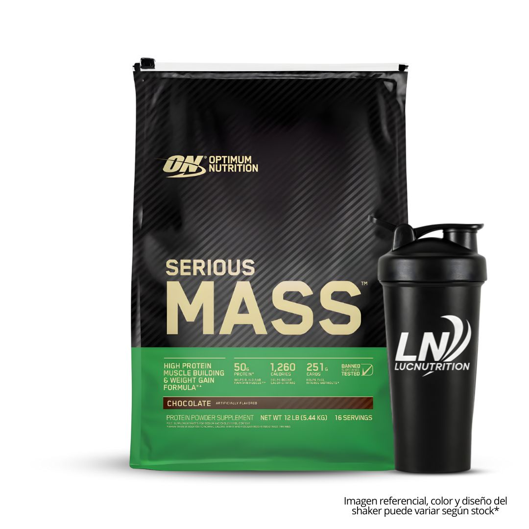 SERIOUS MASS 12 LB / GANADOR DE MASA ON 12 LB - CHOCOLATE + SHAKER - 1