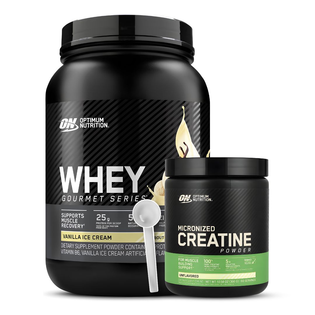 PROTEINA WHEY GOURMET SERIES 900 G - VAINILLA ICE CREAM + CREATINA OPTIMUM NUTRITION 300 G + SCOOP - 1