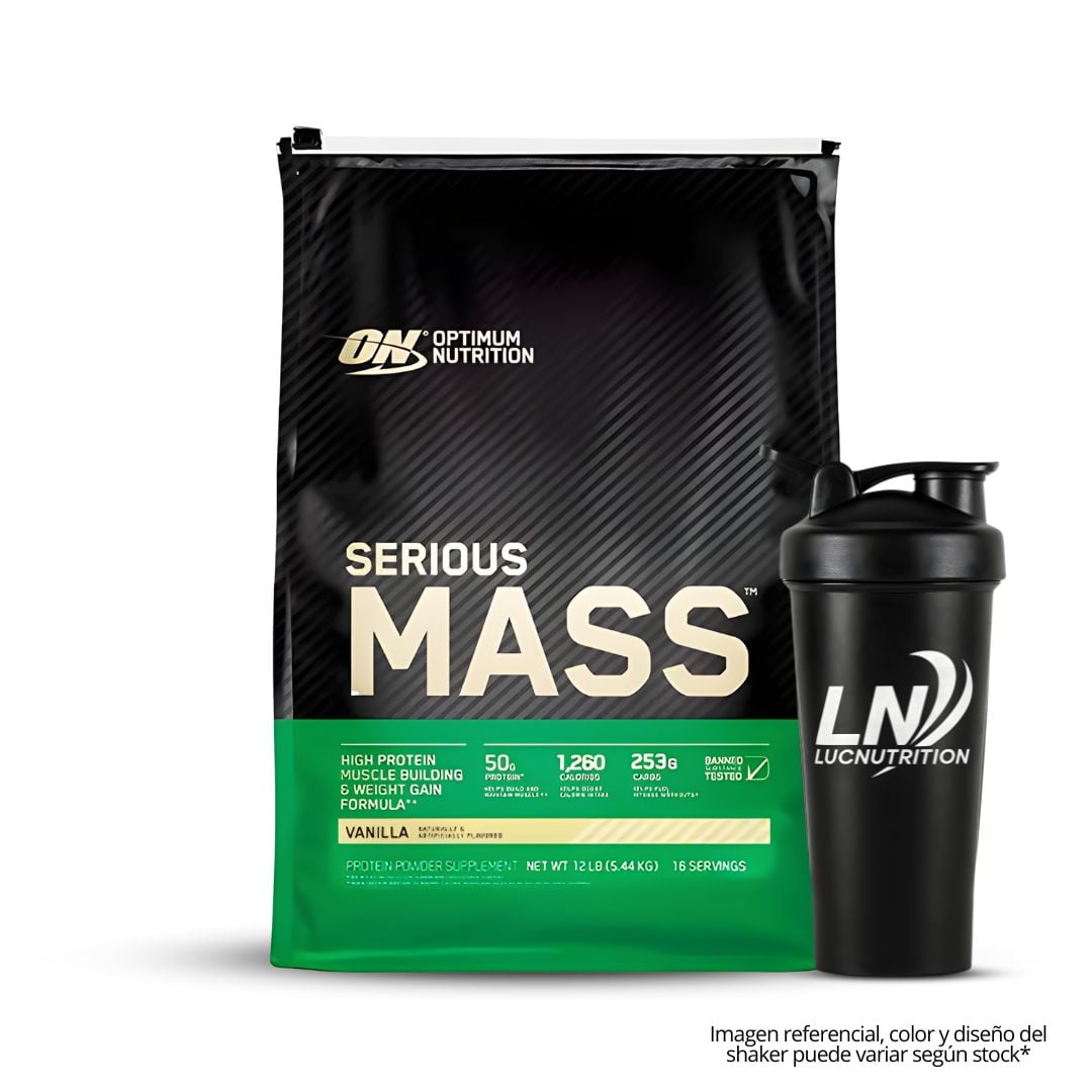 SERIOUS MASS 12 LB / GANADOR DE MASA ON 12 LB - VAINILLA + SHAKER - 1