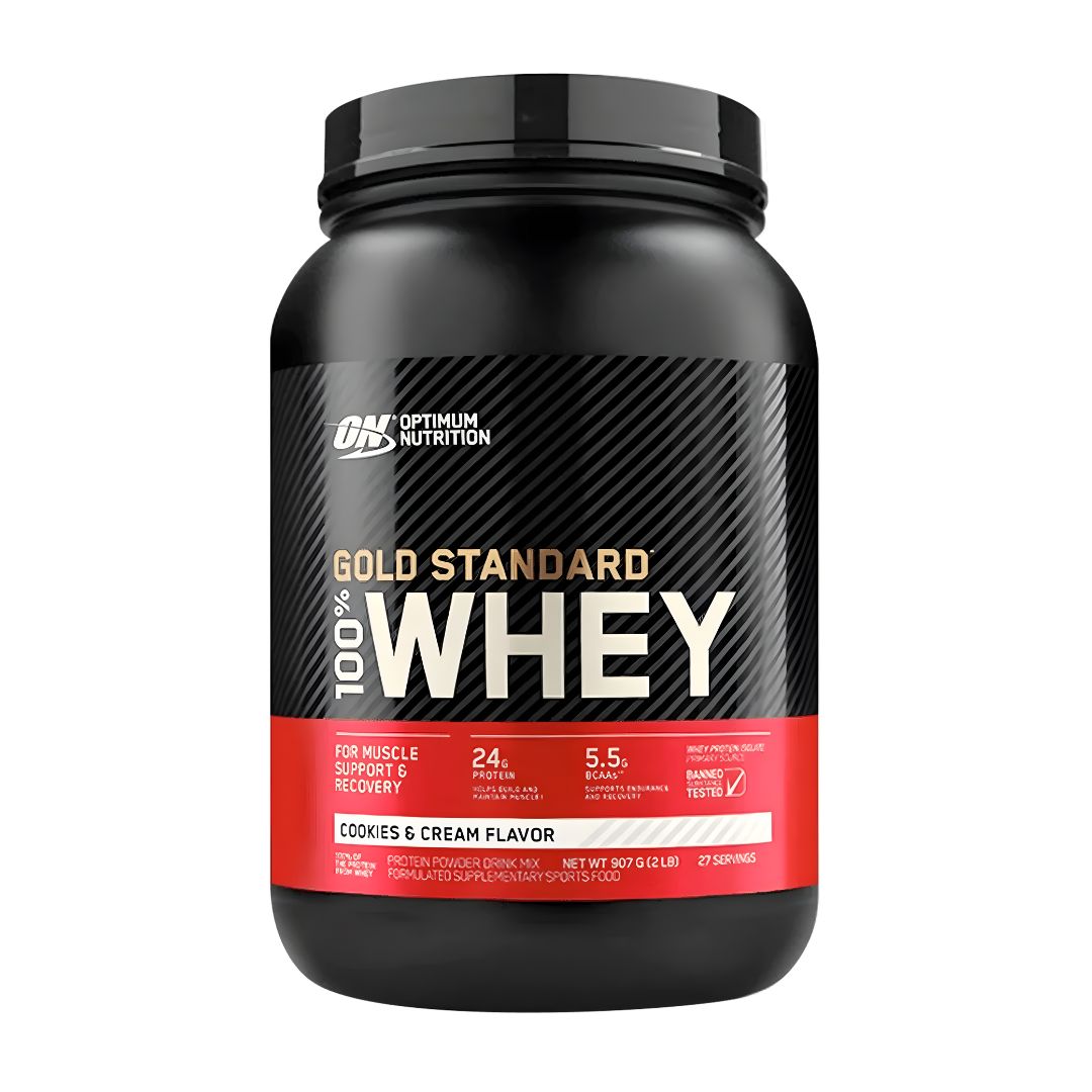 GOLD STANDARD WHEY 1.85 LB PROTEINA WHEY ON - COOKIE AND CREAM + SHAKER - 2
