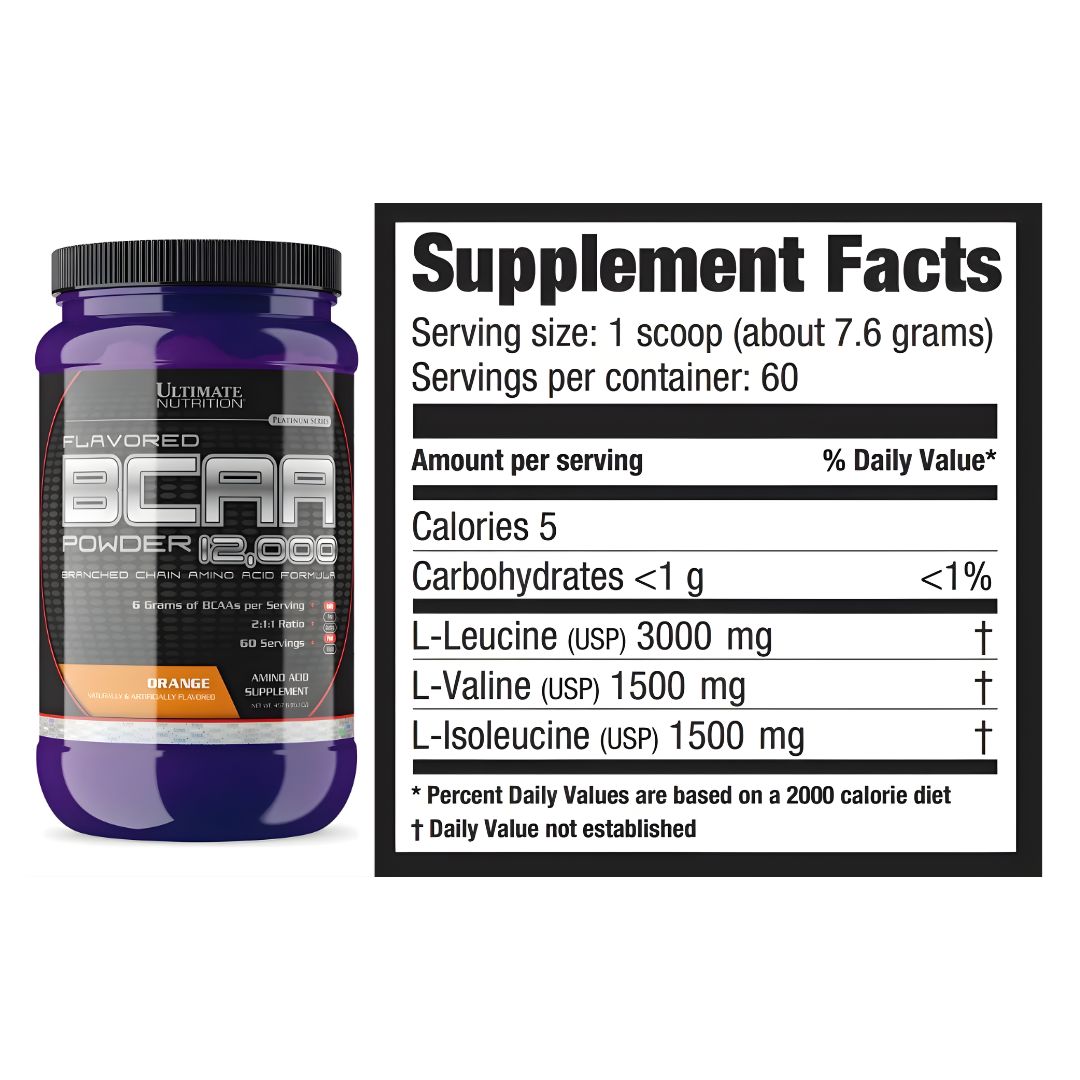 BCAA 12000 AMINOÁCIDOS ULTIMATE NUTRITION / 60 SERVICIOS - ORANGE + SHAKER - 3