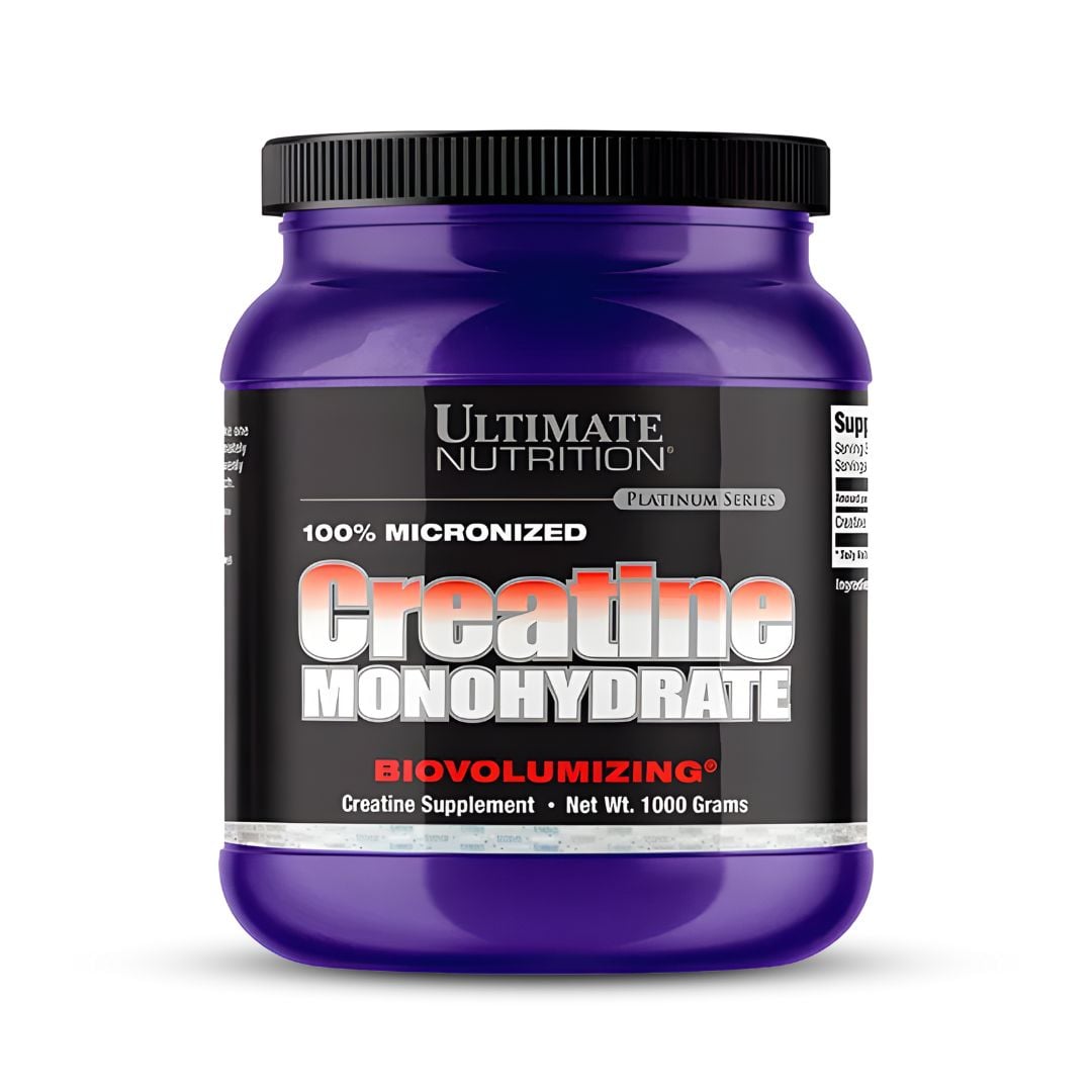 CREATINA ULTIMATE NUTRITION 1 KG - CREATINA MONOHIDRATADA Y MICRONIZADA 200 SERV + SCOOP + SHAKER - 2
