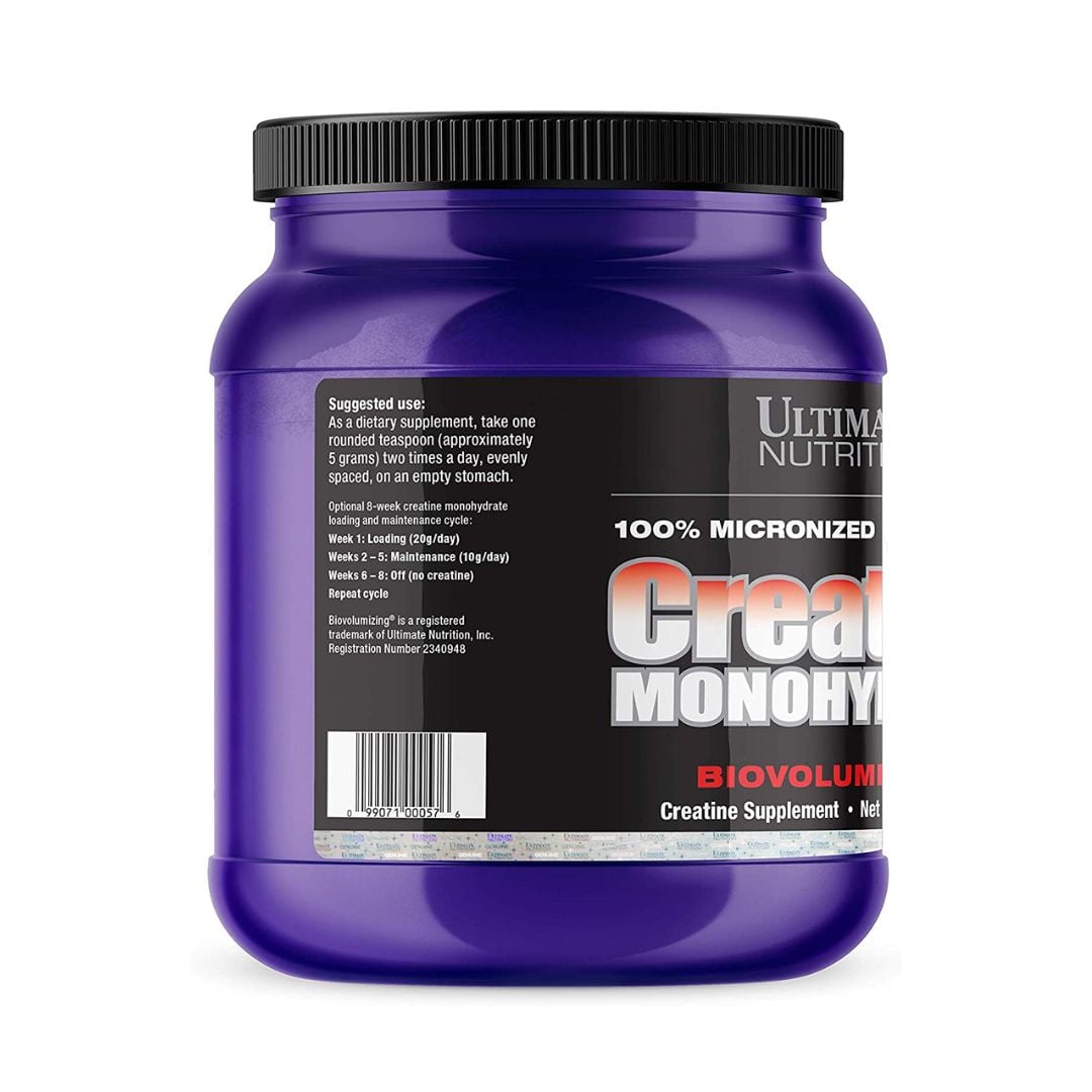 CREATINA ULTIMATE NUTRITION 1 KG - CREATINA MONOHIDRATADA Y MICRONIZADA 200 SERV + SCOOP + SHAKER - 3