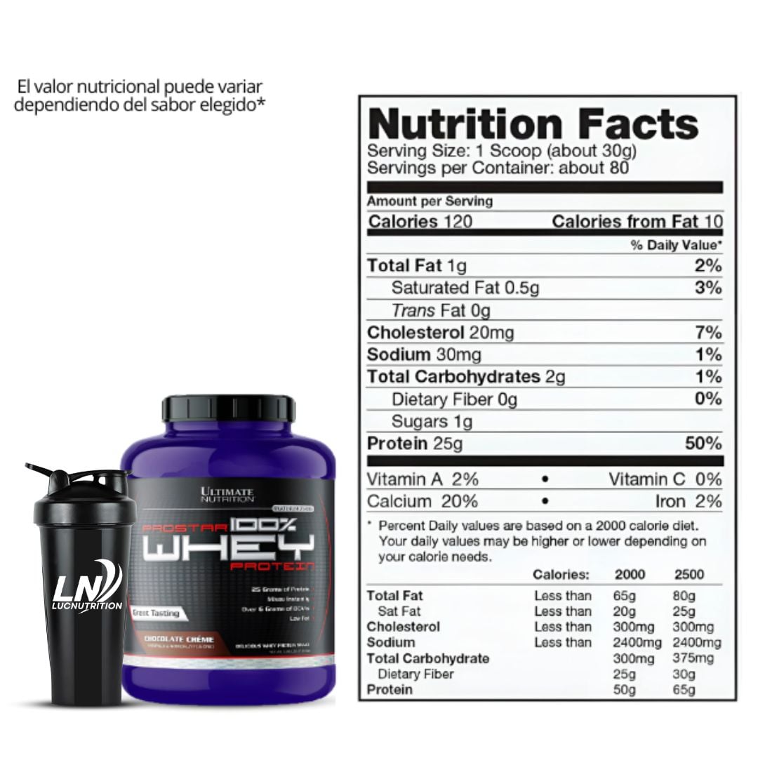 PROSTAR WHEY 5 LB CHOCOLATE + CREATINA ULTIMATE NUTRITION 300 G + OMEGA 3 HERBALMAX 100 CAP + SCOOP - 2