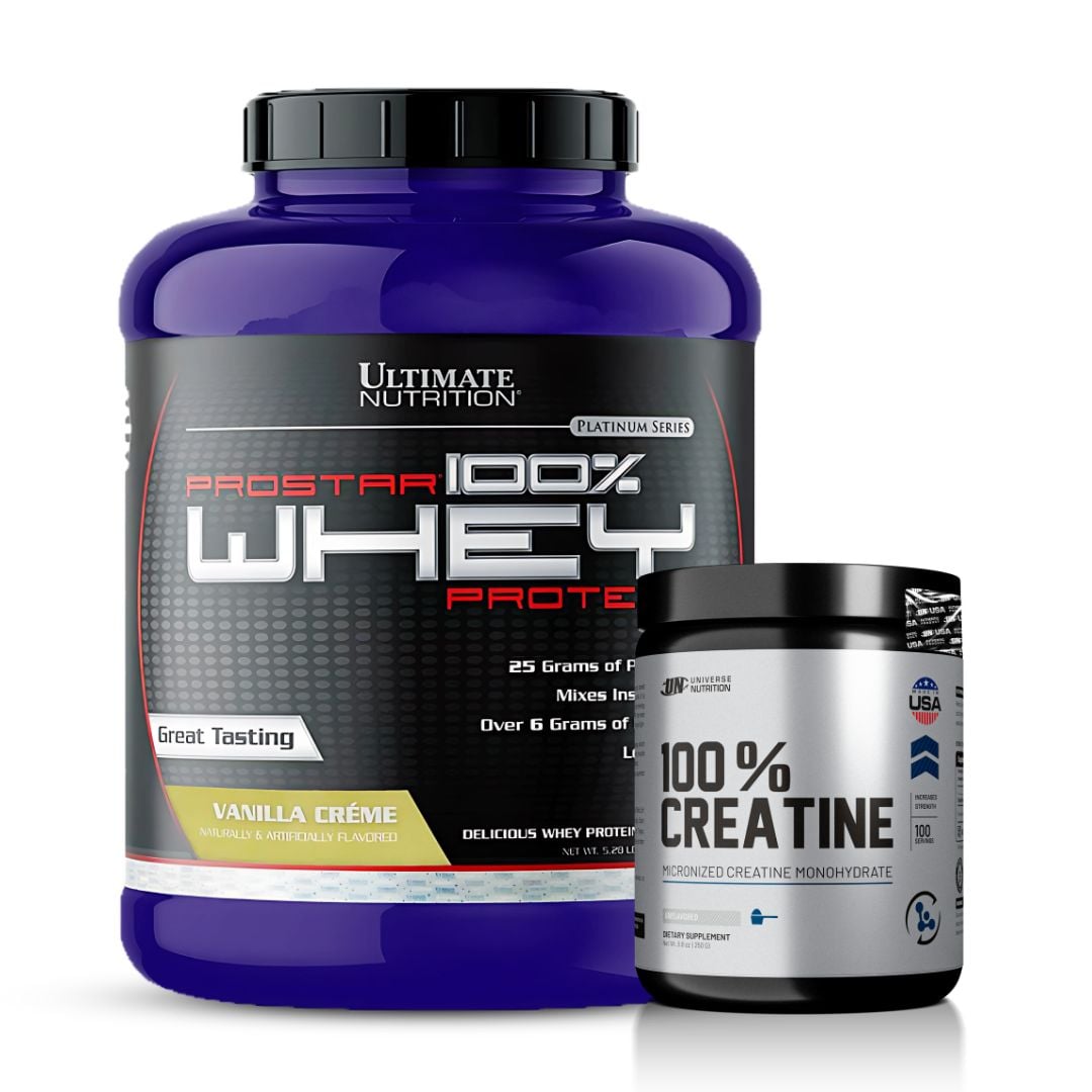 PROTEINA PROSTAR WHEY 5 LB - VAINILLA + CREATINA UNIVERSE NUTRITION 250 G - 1