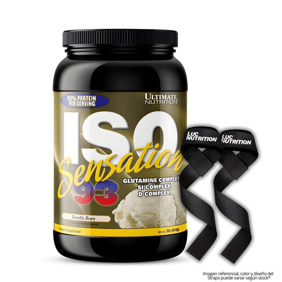 ISO SENSATION 93 2 LB PROTEÍNA ISOLATE - VAINILLA BEAN + STRAPS - 1