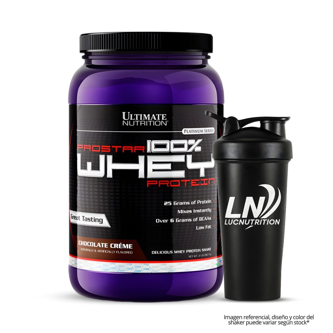 PROSTAR 100% WHEY 2 LB PROTEINA WHEY ULTIMATE NUTRITION - CHOCOLATE CREMA + SHAKER - 1