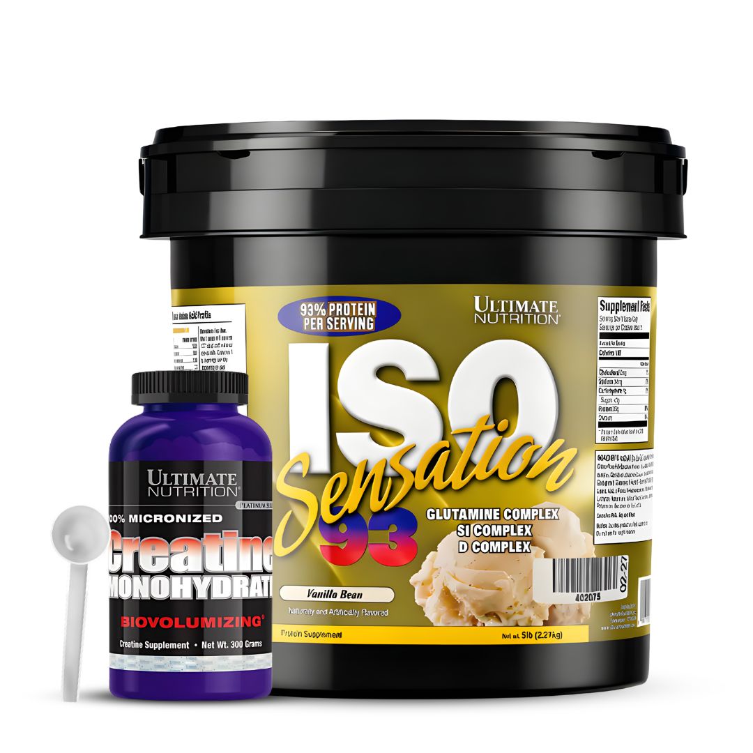 ISO SENSATION 93 5 LB - VAINILLA BEAN + CREATINA ULTIMATE NUTRITION 300 G + SCOOP - 1