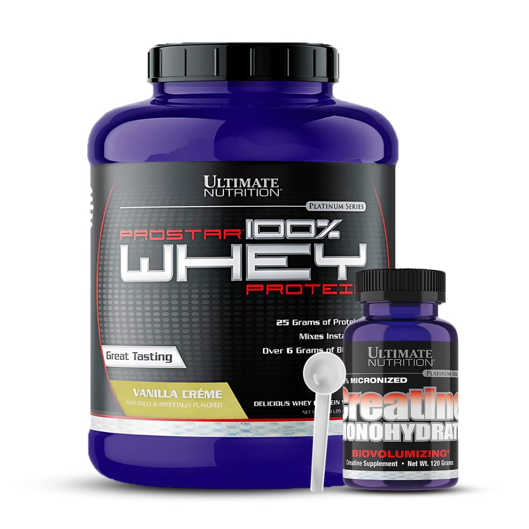 PROSTAR 100 % WHEY 5 LB - VAINILLA CREMA + CREATINA ULTIMATE NUTRITION 120 G + SCOOP - 1
