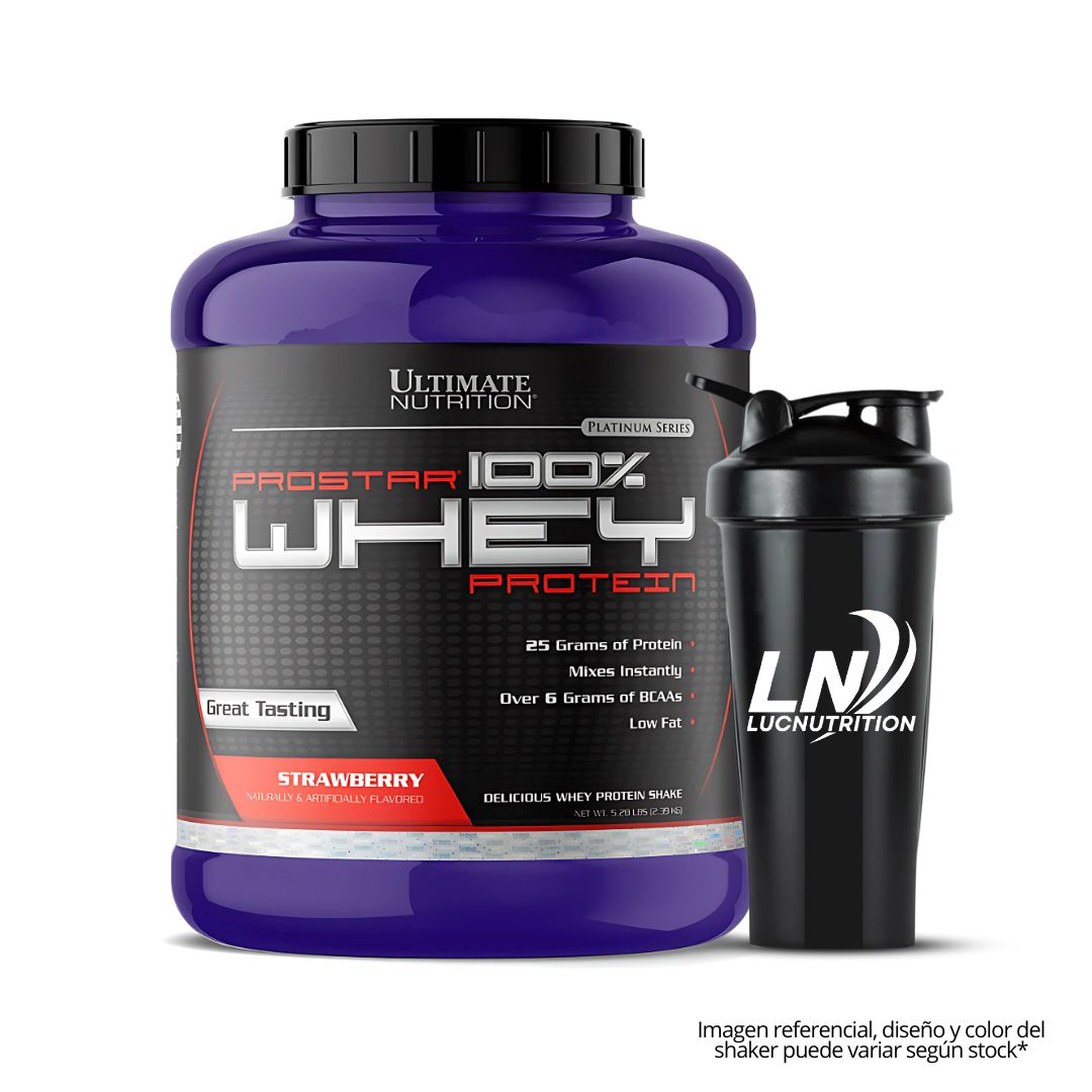 PROSTAR 100 % WHEY 5 LB STRAWBERRY + SHAKER - 1