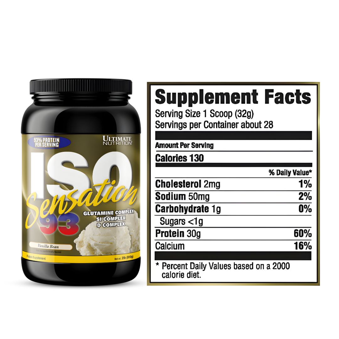 ISO SENSATION 93 2 LB PROTEÍNA ISOLATE - VAINILLA BEAN + SHAKER - 3