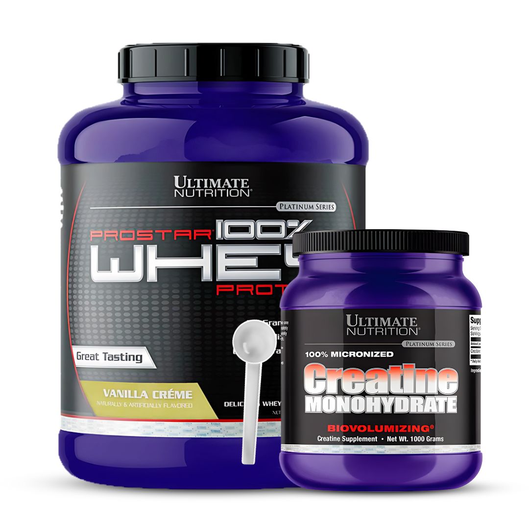 PROTEINA PROSTAR 100 % WHEY 5 LB - VAINILLA CREMA + CREATINA ULTIMATE NUTRITION 1 KG + SCOOP - 1