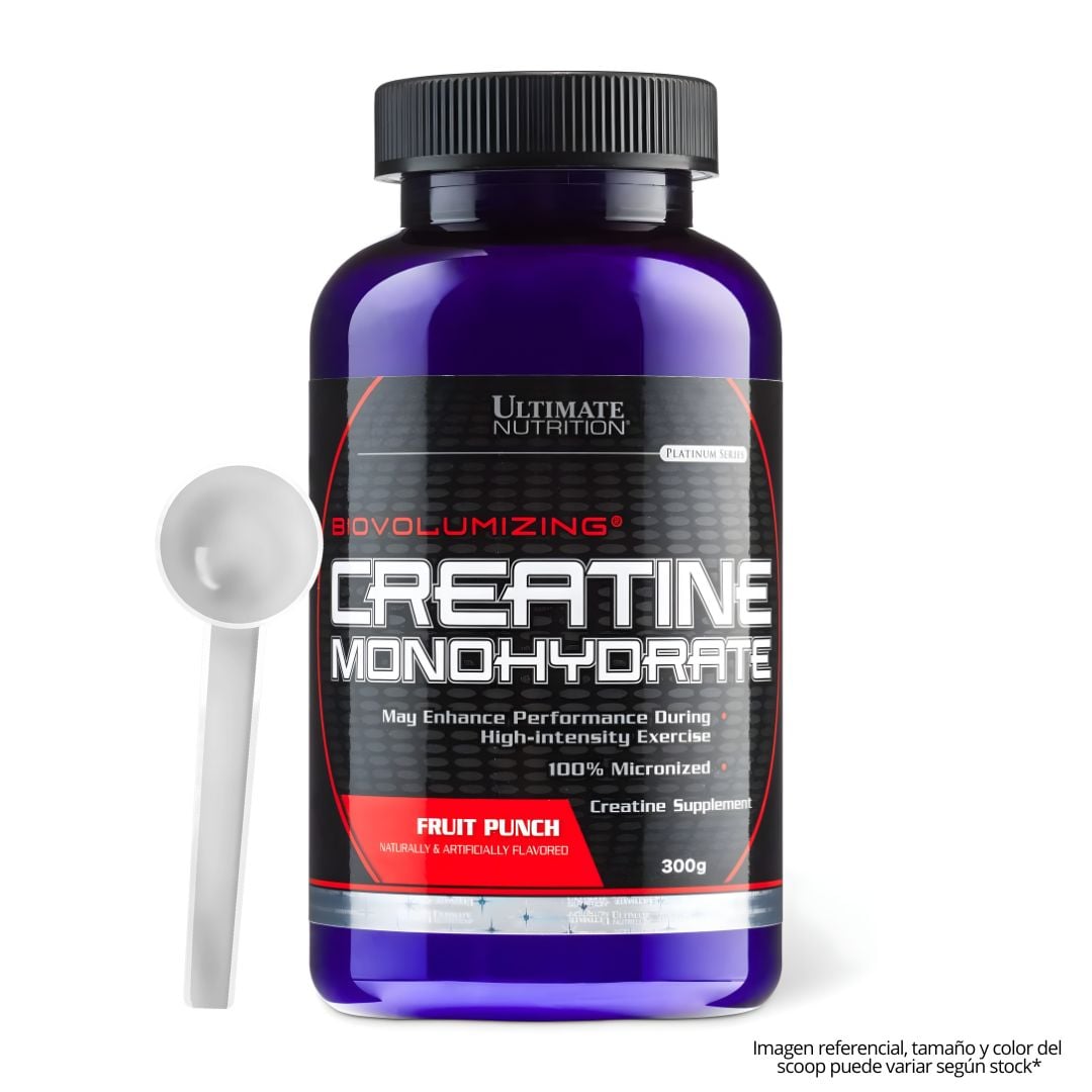 CREATINA ULTIMATE NUTRITION 300 G SABORIZADA - FRUIT PUNCH + SCOOP - 1