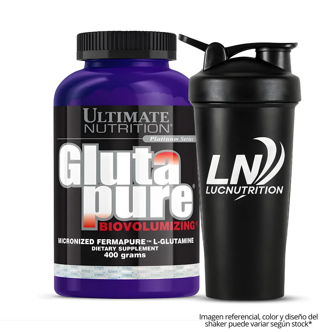 GLUTAPURE 400 G - GLUTAMINA ULTIMATE NUTRITION + SHAKER - 1