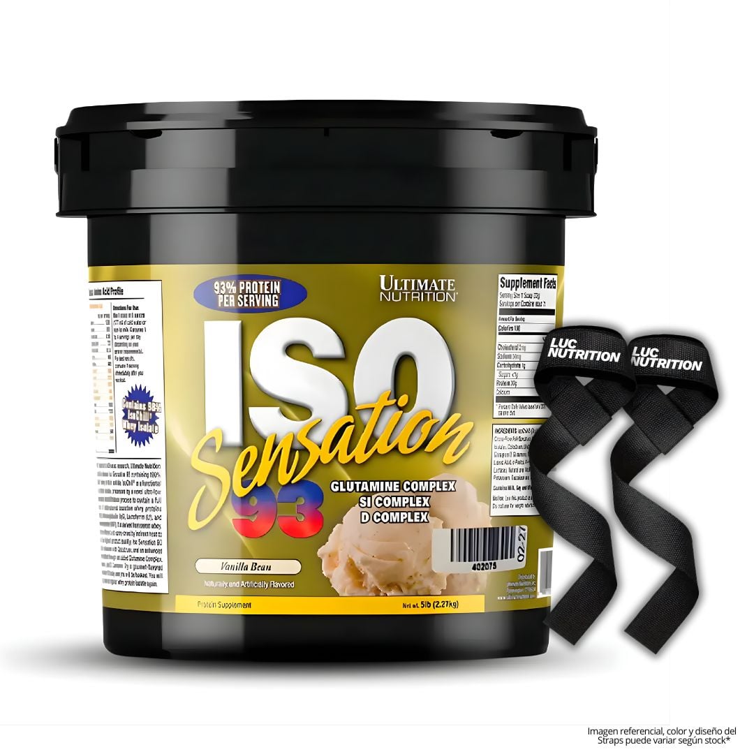 ISO SENSATION 93 5 LB PROTEINA ISOLATADA - VAINILLA BEAN + STRAPS - 1