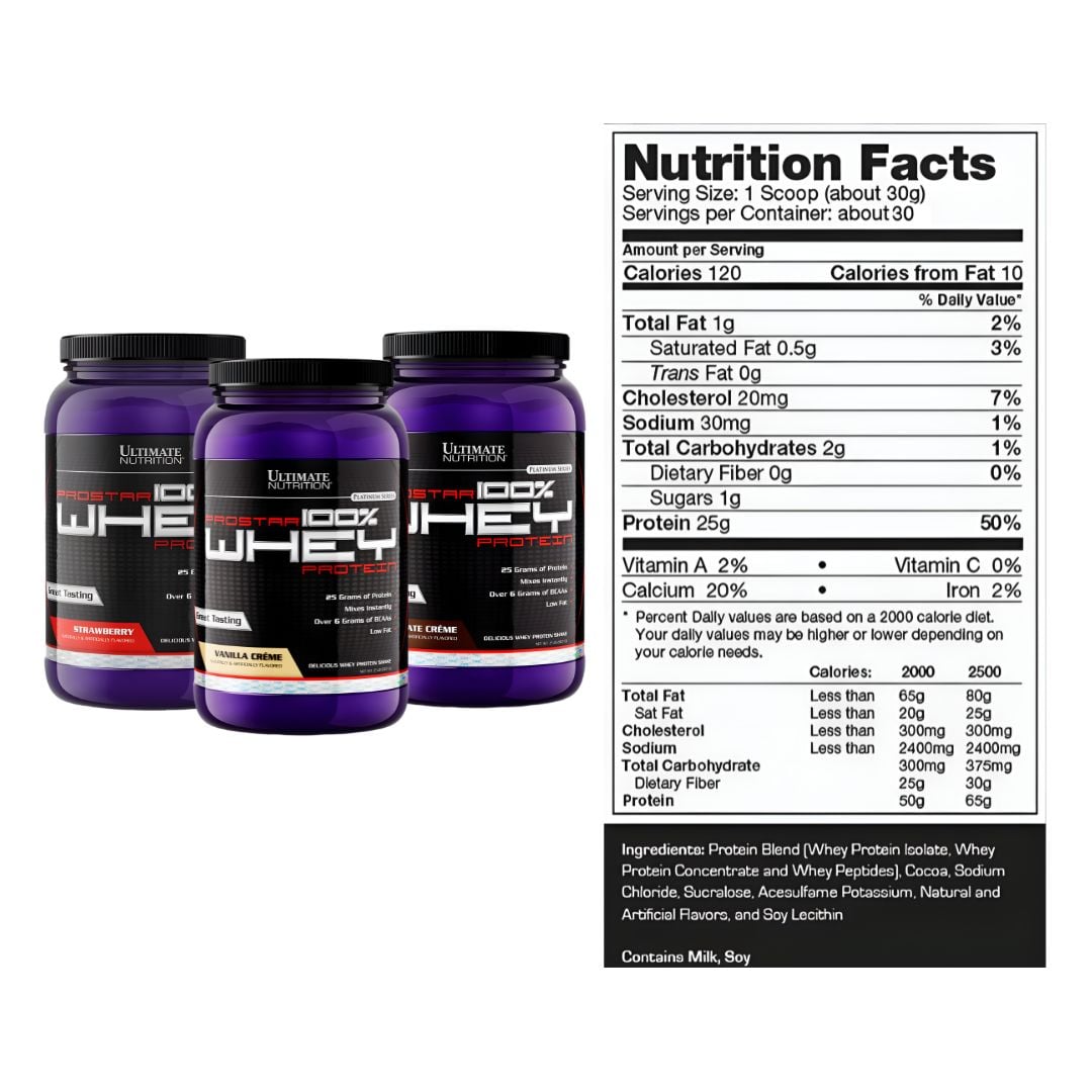 PROSTAR 100% WHEY 2 LB PROTEINA WHEY ULTIMATE NUTRITION - VAINILLA CREMA - 2