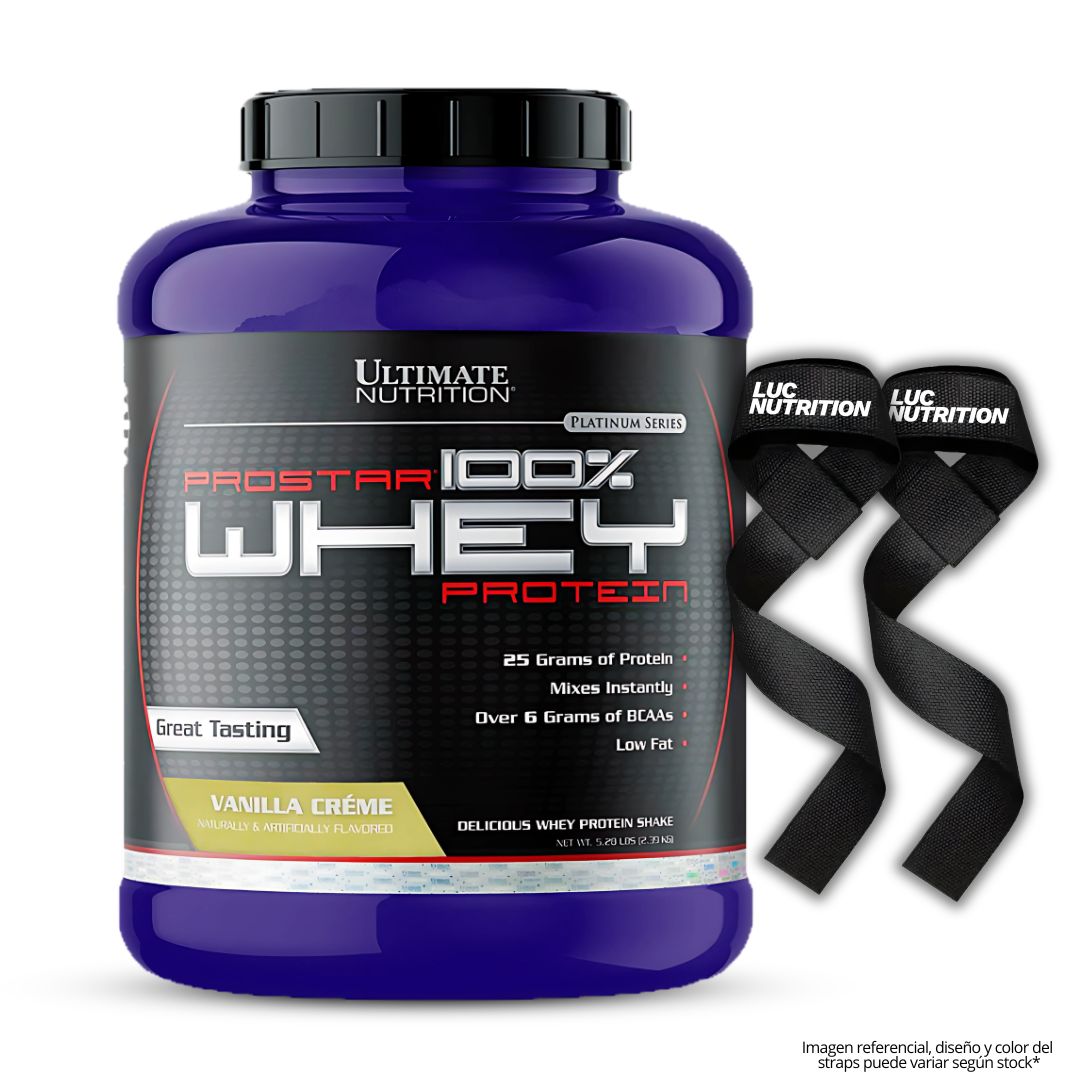 PROSTAR 100 % WHEY 5 LB PROTEINA WHEY - VAINILLA CREMA + STRAPS - 1