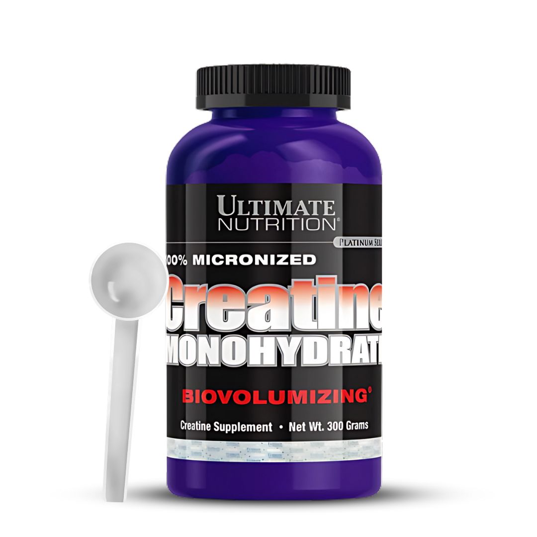 CREATINA ULTIMATE NUTRITION 300 G - CREATINA MONOHIDRATADA Y MICRONIZADA + SCOOP + PORTAPROTEINA - 2