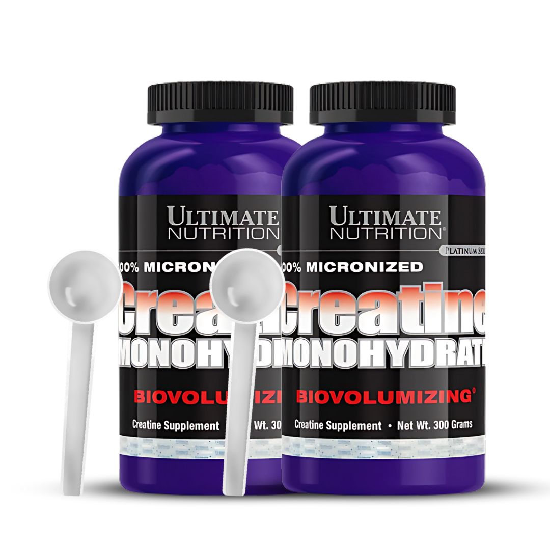 PACK X 02 - CREATINA ULTIMATE NUTRITION 300 G - CREATINA MONOHIDRATADA Y MICRONIZADA + 2 SCOOP - 1