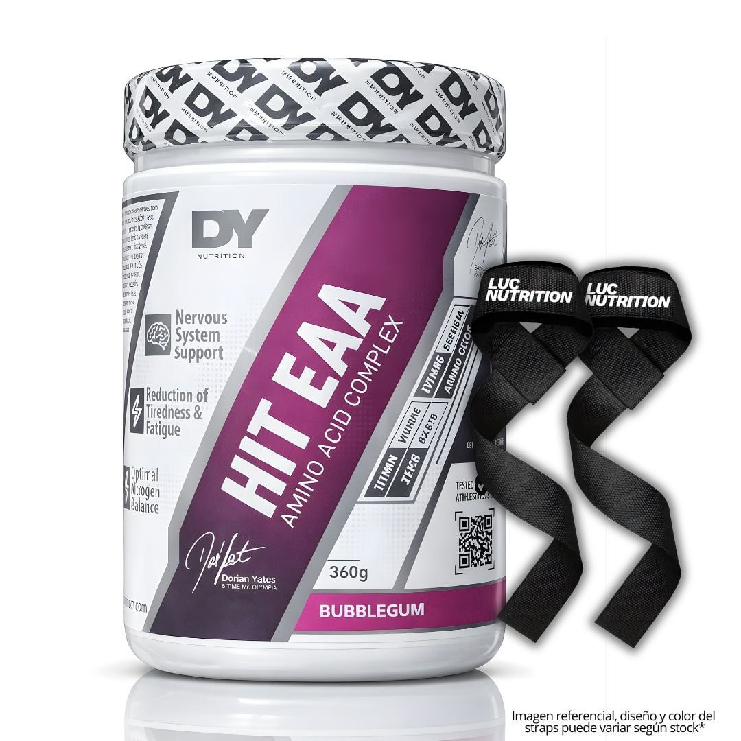 HIT EAA - AMINOÁCIDO COMPLEX DORIAN YATES 54 SERVICIOS - BUBBLEGUM + STRAPS - 1