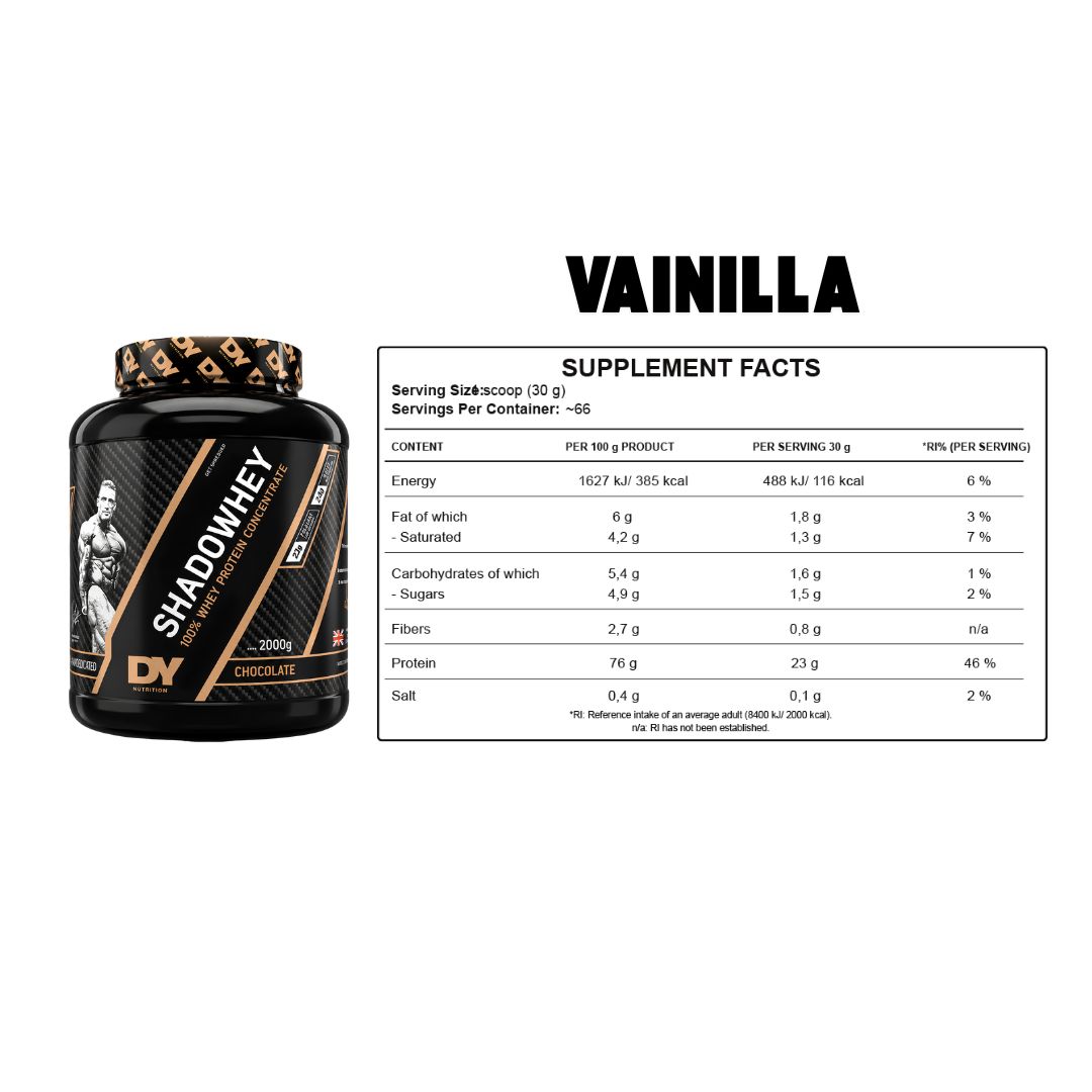 PROTEINA SHADOWHEY 2 KG - VAINILLA + SHAKER - 2