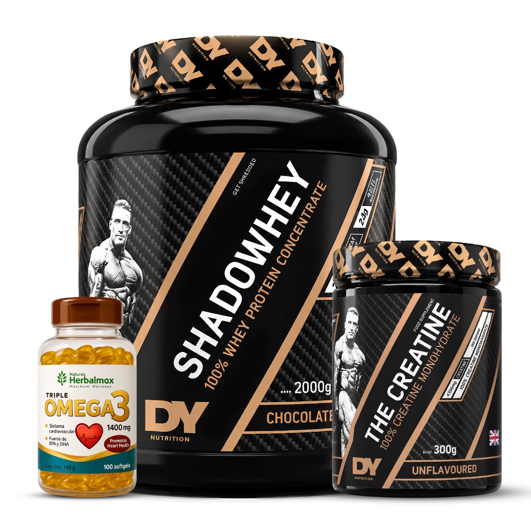 PROTEINA SHADOWHEY 2 KG - VAINILLA + CREATINA DORIAN YATES 300 G + OMEGA 3 HERBALMAX 100 CAP - 1