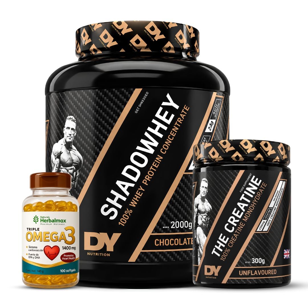 PROTEINA SHADOWHEY 2 KG - CHOCOLATE + CREATINA DORIAN YATES 300 G + OMEGA 3 HERBALMAX 100 CAP - 1