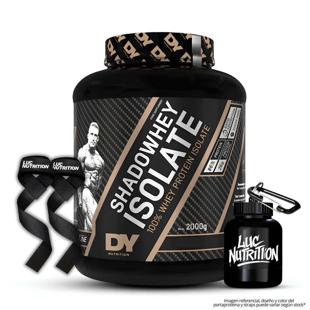 SHADOWHEY ISOLATE 2 KG PROTEINA ISOLATADA DY - VAINILLA + STRAPS + PORTAPROTEINA - 1