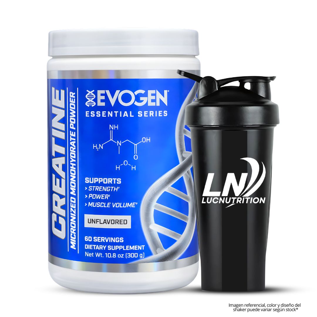 CREATINA EVOGEN 300 G - CREATINA MICRONIZADA Y MONOHIDRATADA + SHAKER - 1