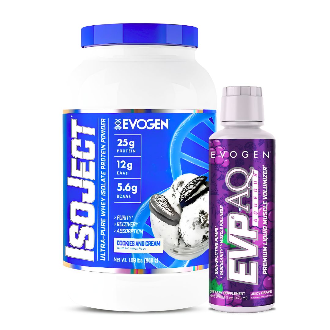 ISOJECT 26 SERVICIOS - COOKIE AND CREAM + EVP-AQ EVOGEN GLICEROL LIQUIDO 473ML - JUICE GRAPE - 1