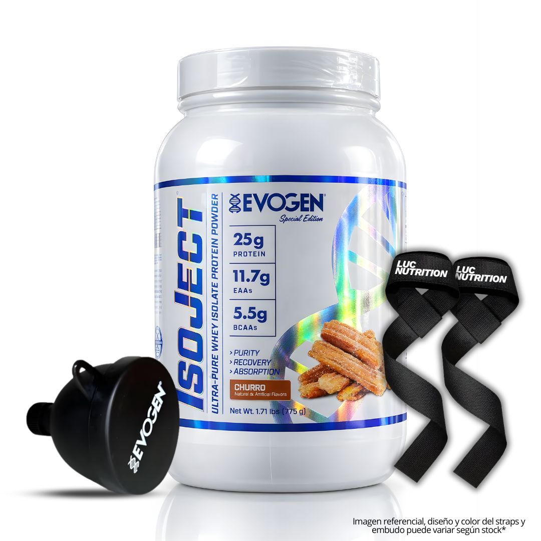 ISOJECT 25 SERV PROTEINA ISOLATADA EVOGEN - CHURRO + SHAKER + EMBUDO EVOGEN - 1