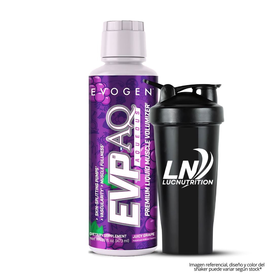 EVP-AQ EVOGEN GLICEROL LIQUIDO 473ML - JUICY GRAPE + SHAKER - 1