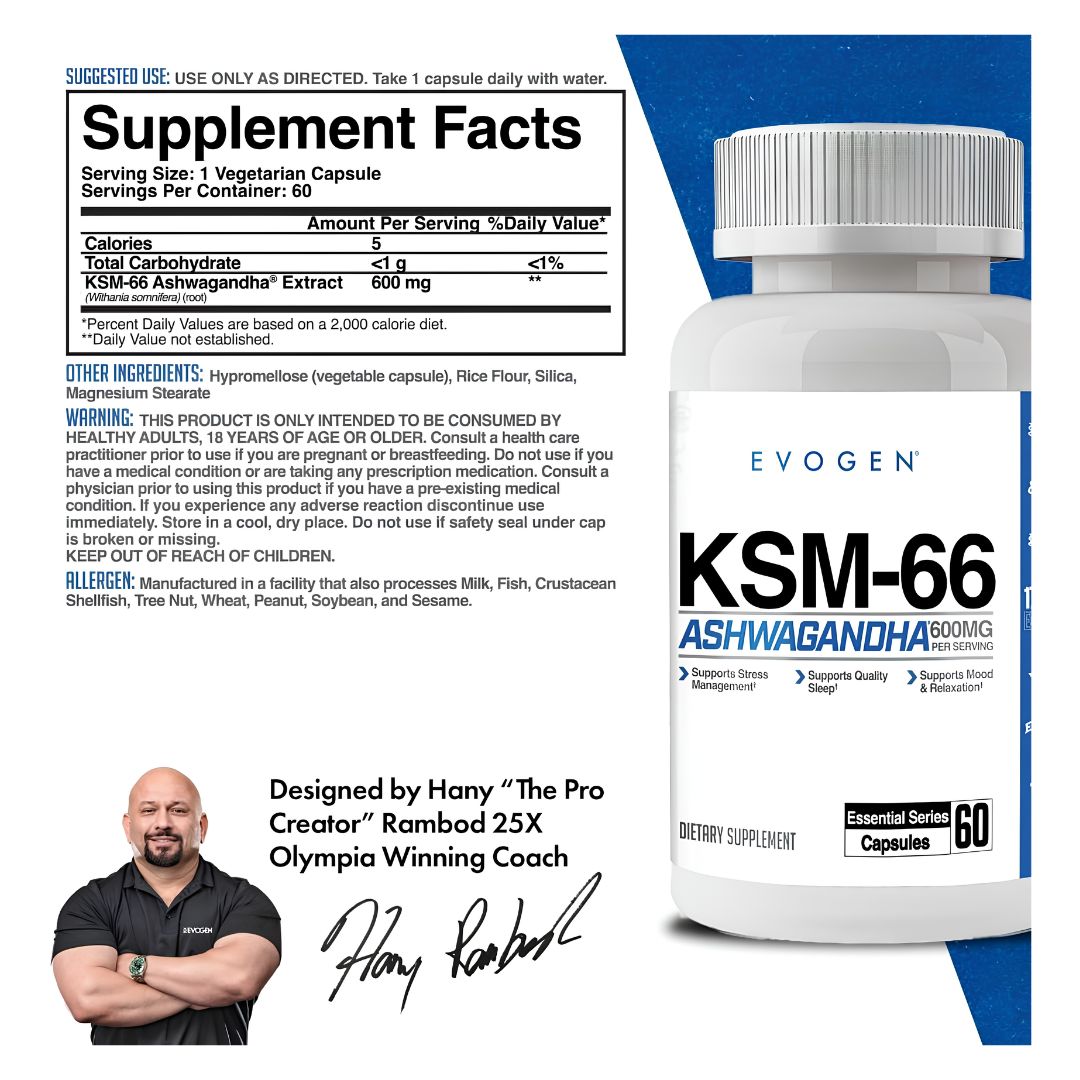 ASHWAGANDHA EVOGEN KSM-66 - 60 CAP + OMEGA 3 EVOGEN - 90 CAP + EVP-AQ EVOGEN GLICEROL - WATERMELON - 2