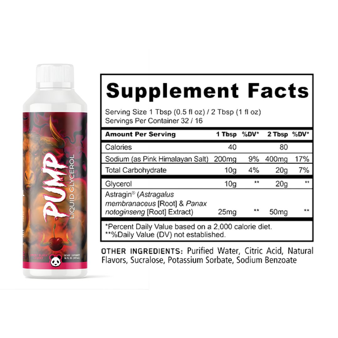 CREATINA EVOGEN 300 G + PUMP GLICEROL LIQUIDO PANDA SUPPS 473ML - SWEET BLACK CHERRY - 3