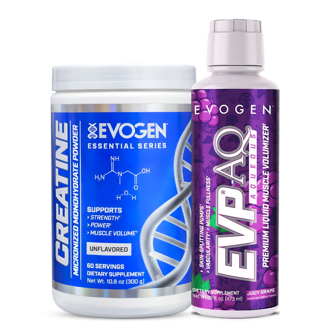 CREATINA EVOGEN 300 G + EVP-AQ EVOGEN GLICEROL LIQUIDO 473ML - JUICE GRAPE - 1